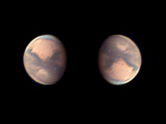 Mars mit Syrtis Major und Hellas Becken am 10.09.2022