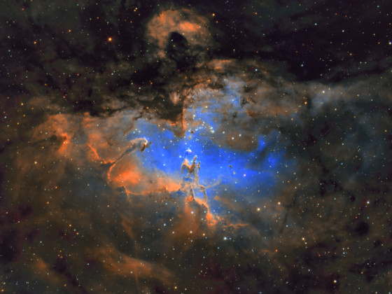 M16 - Hubble Palette mit LRGB Sternen