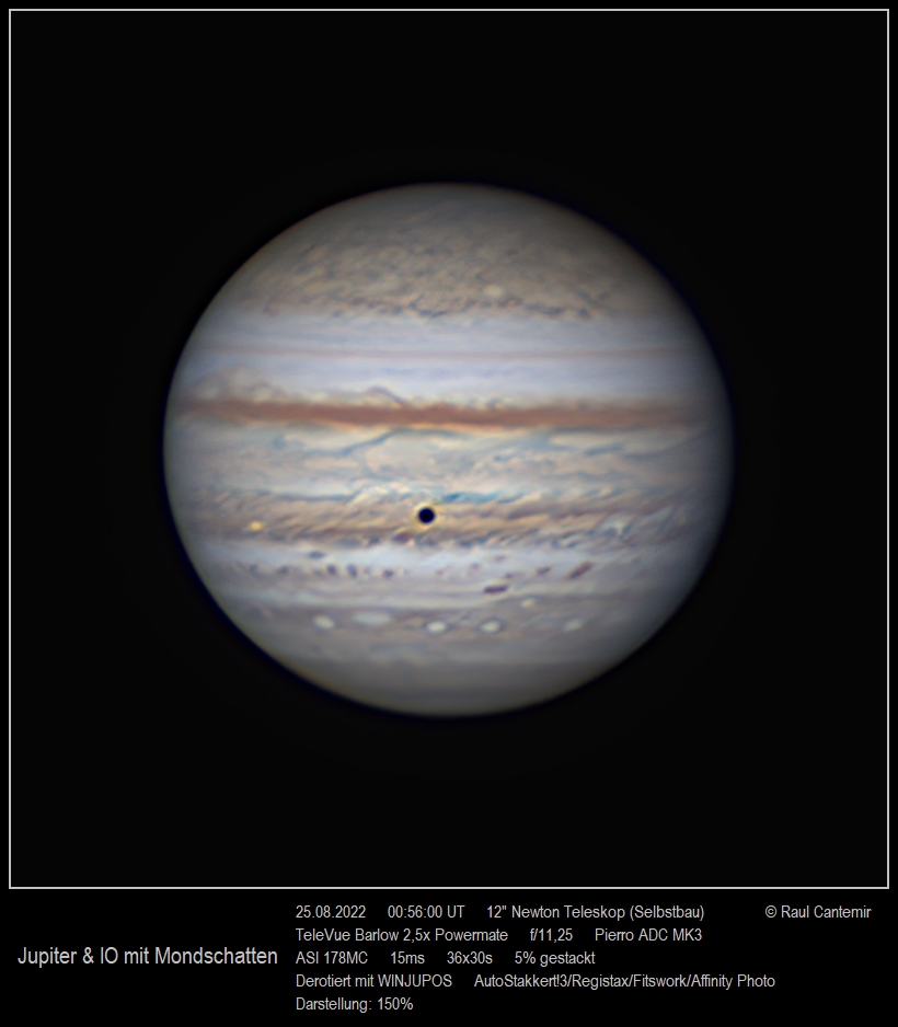 Jupiter mit IO und Schatten vom 25.08.2022