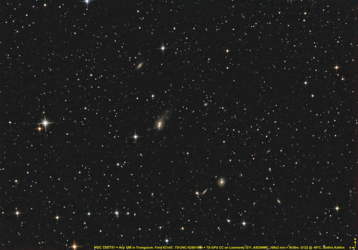 NGC 75 / 751 = Arp 166 und Nachbarn