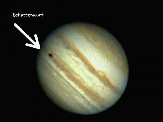 Sonnenfinsternis auf Jupiter durch Mond Europa ä