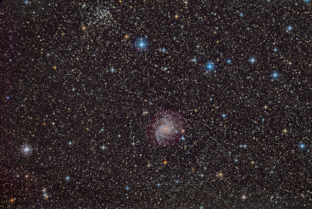 noch ein NGC 6939 mit NGC 6946 neu bearbeitet mit Graxpert und starnet v2; diesmal mit 8" f/4 Newton u. Canon 750d; 19.07.2018; 156x30 sec;