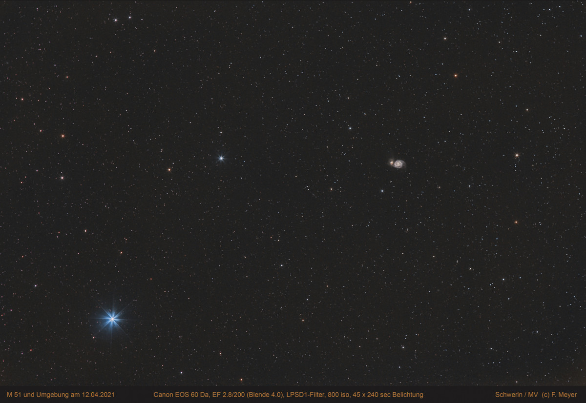 Whirlpool - Galaxie M 51 "wide field" 12.04.2021