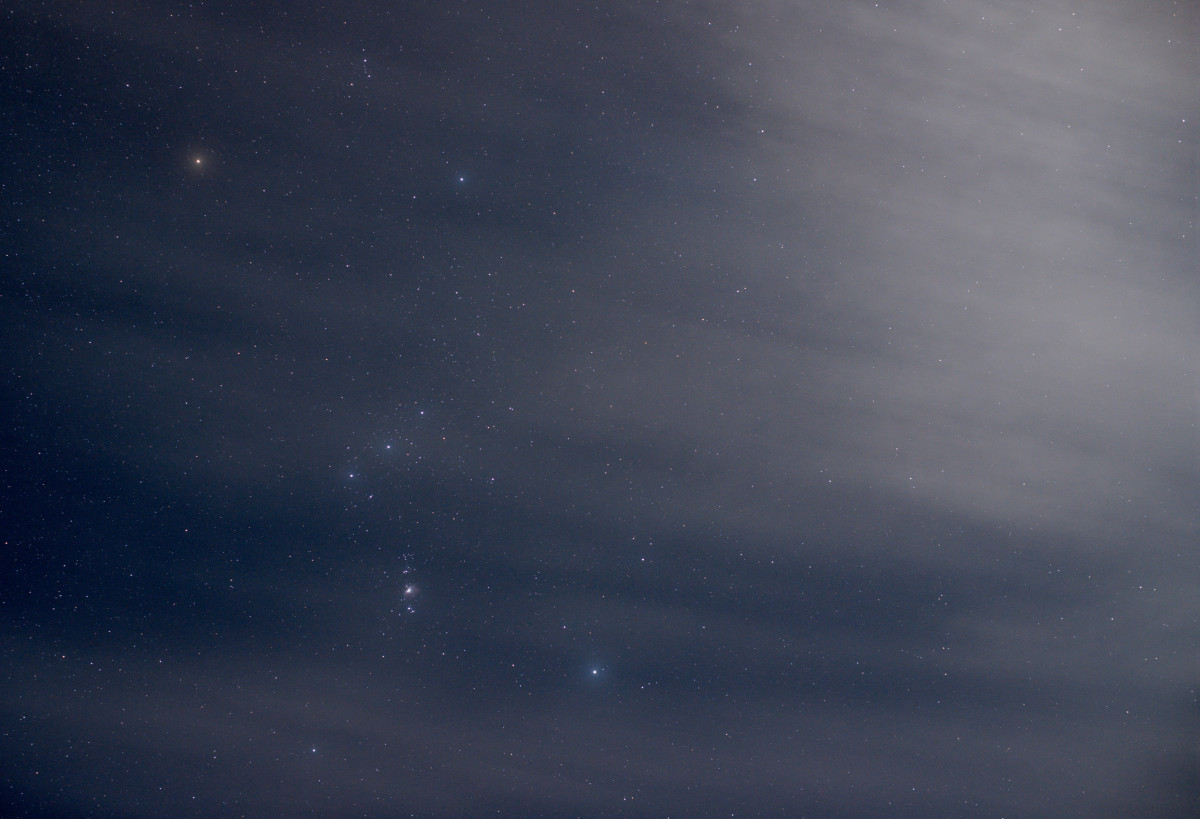 Orion hinter Wolken