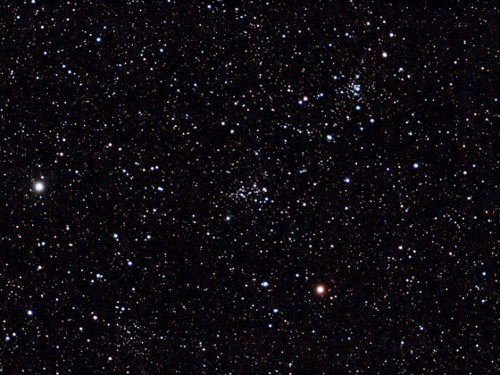 NGC7790, NGC7788 und Berkeley 58 offene Sternhaufen mit der Vaonis Stellina