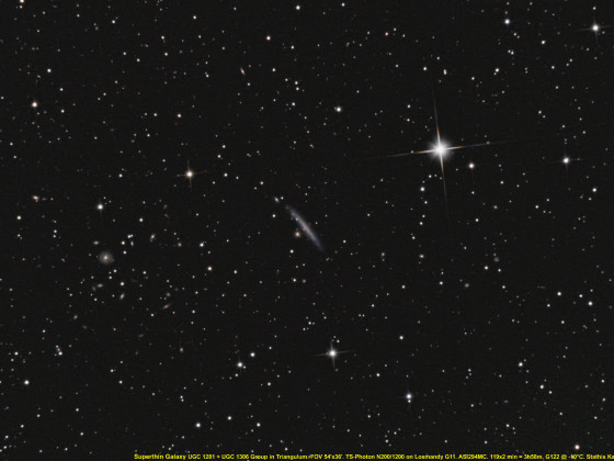 Superthin Galaxy UGC 1281 + UGC 1306 Gruppe im Triangulum