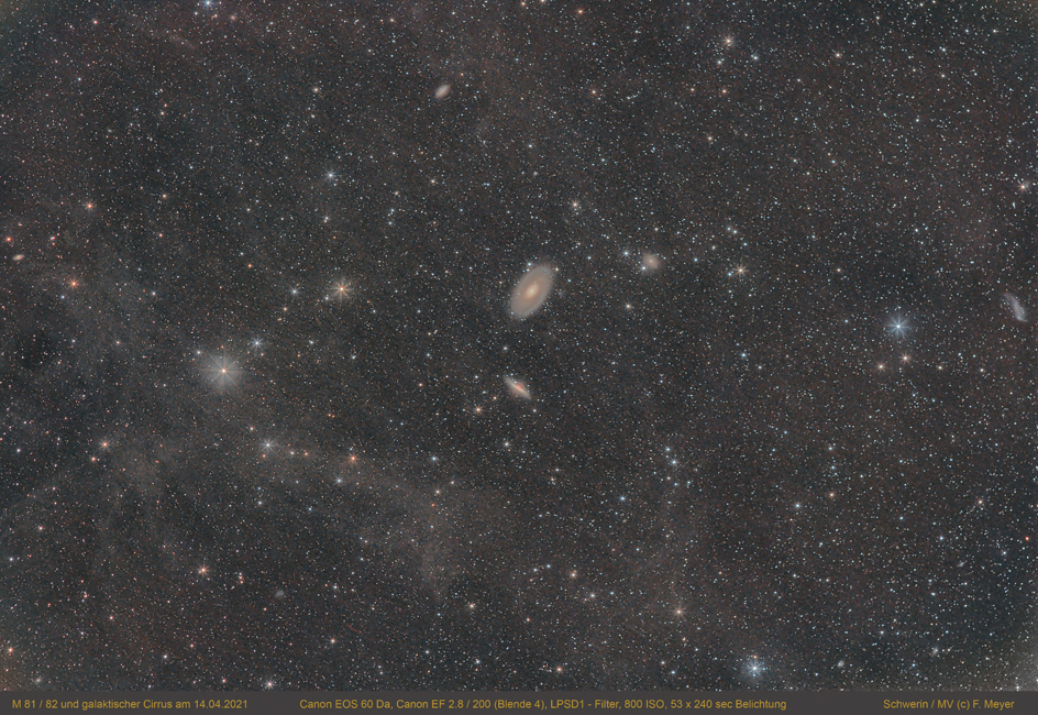 Galaxienpaar M 81 / 82 und " Flux Nebula" am 14.04.2021