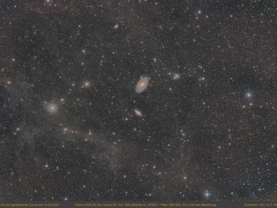 Galaxienpaar M 81 / 82 und " Flux Nebula" am 14.04.2021