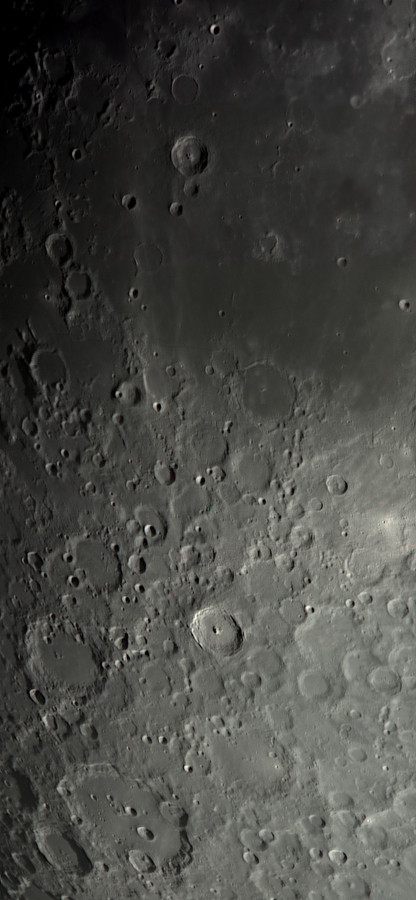 Von Bullialdus über das Mare Nubium zu Tycho, Maginus und Clavius, ein wenig beachteter, unscheinbarer Krater