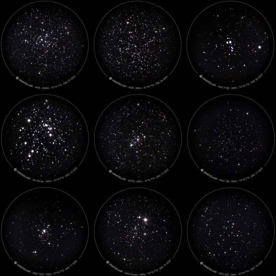 Sternhaufen-Collage