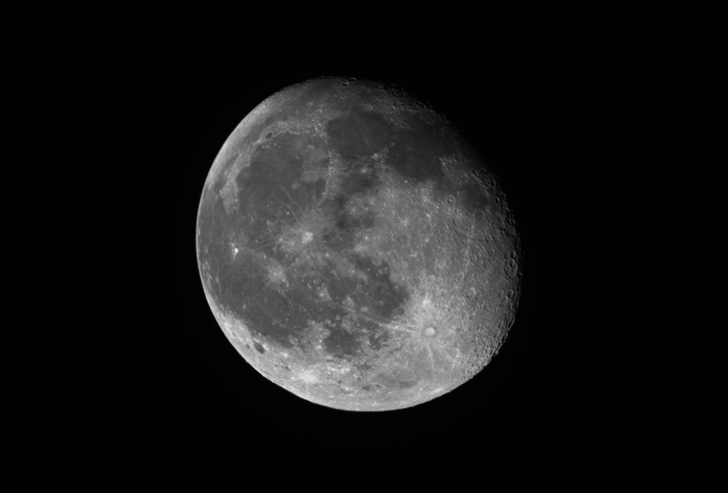 Mond (abnehmend, 91%) am 09.02.2023  - aufgenommen mit der Vaonis Stellina