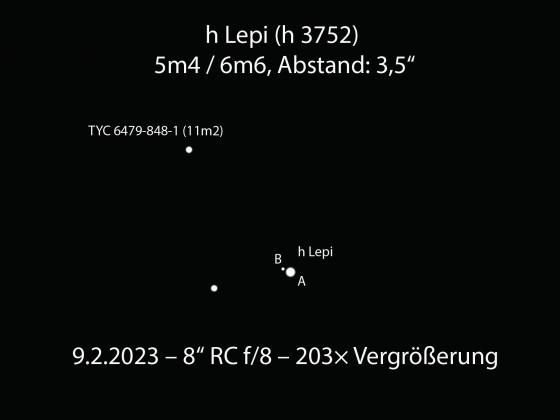 h Lepi (= h 3752) – ein Doppelstern im Hasen