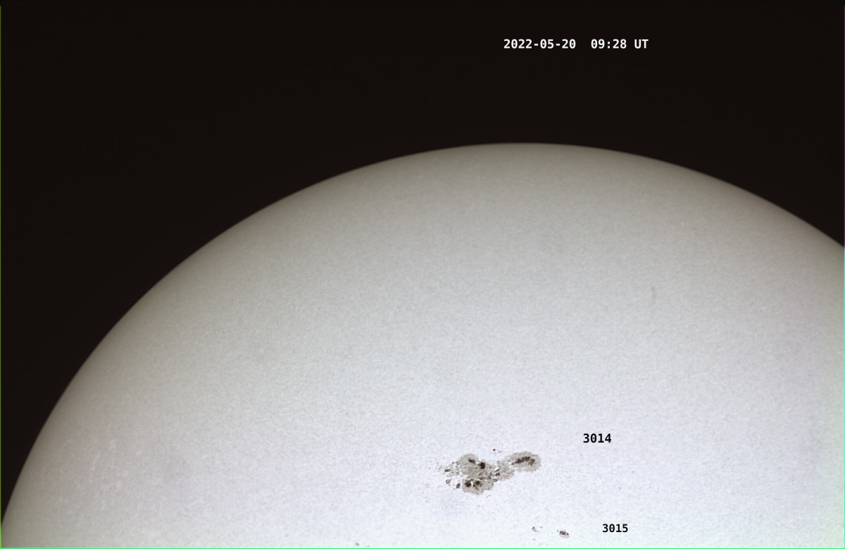 Sonnenflecken 3014 und 3015