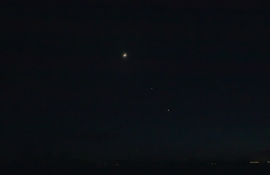 Mond, Jupiter und Venus am 23.02.2023