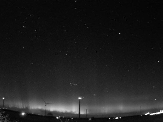Polarlichter vom 26.02.2023 auf der Meteorkamera