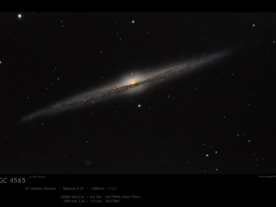 NGC 4565, die Nadelgalaxie, in 0,5 Sek. Bildern