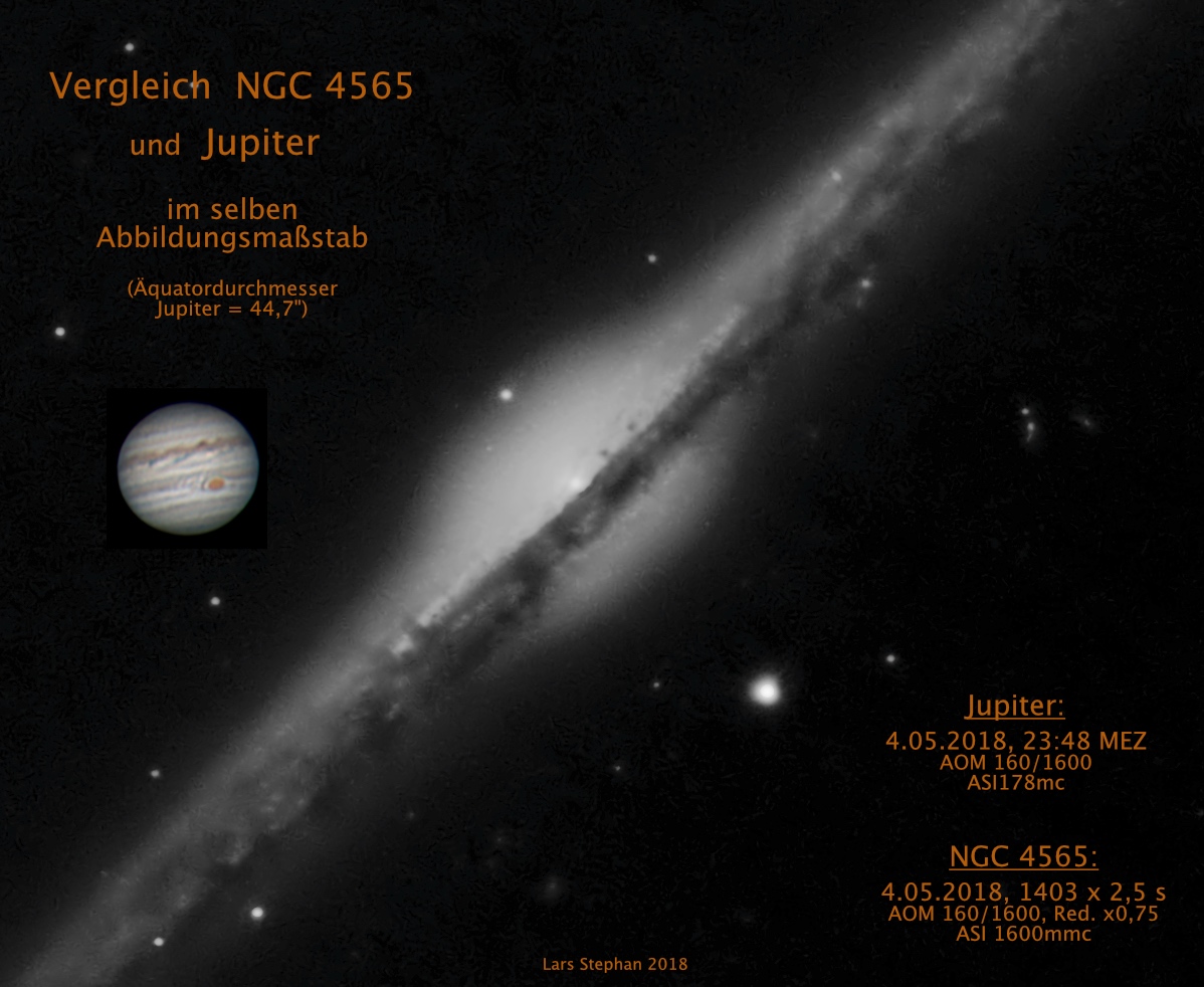 NGC 4565 vs. Jupiter