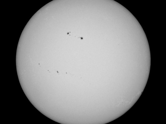 Sonne am 17 April 2023 - 14:40 UT im Weißlicht mit 80/480mm Eigen(um)bau Refraktor