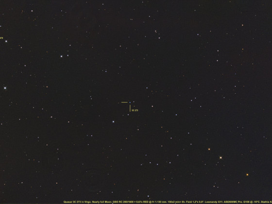 Hellster Quasar 3C 273 im Virgo