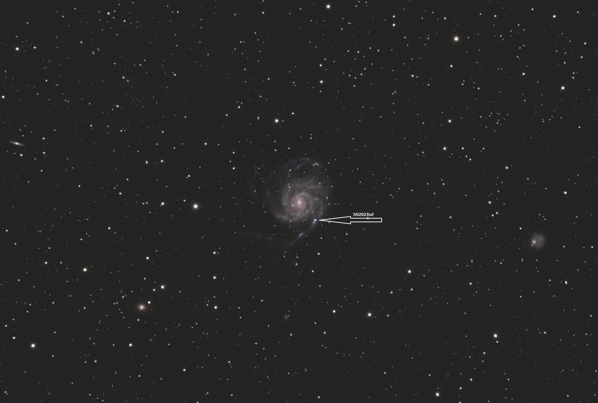 Feuerradgalaxie M101 mit Supernova