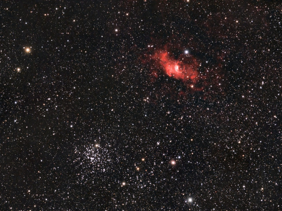 M52 und NGC7635 (C11 - Blasennebel)