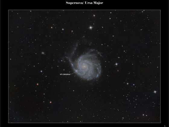 Kurzbelichtete M101 mit SN 2023ixf