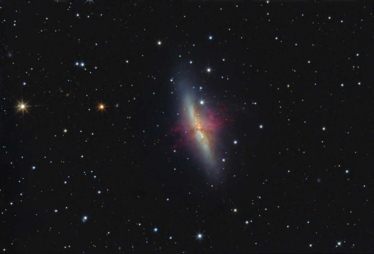Messier 82 mit einem Dobson Teleskop.