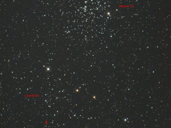 Nova Cas 2021 (= V1405 Cas), M 52, Czernik 43 und PW Cas