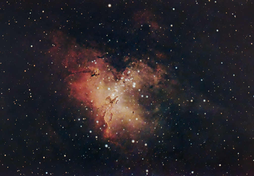 M16 und IC4703 Adlernebel mit der Vaonis Stellina