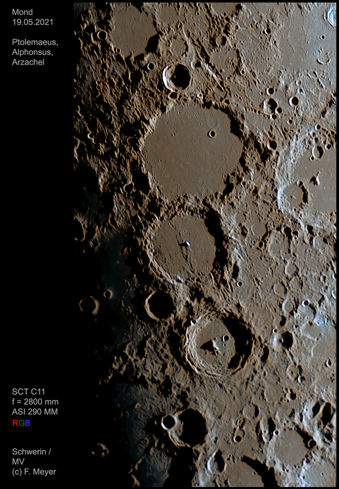 Ptolemaeus, Alphonsus, Arzachel am 19.05.2021 RGB