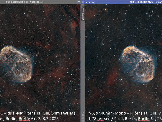 NGC6888 OSC + dual narrowband vs. Mono HOO