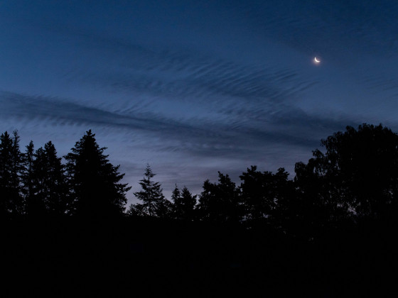 Statt Leuchtender Nachtwolken gab's "nur" die schmale Mondsichel