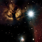 NGC2024 Flammen-Nebel und NGC2023 mit 76/700, mit Farbrauschen