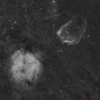 Sh2-129 + Sh2-131 - H alpha  Widefield Mosaik mit 135mm Pentax Altglas