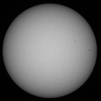 Sonne im Weißlicht am 14. August 2025 um 17:32 MESZ