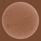 Sonne in H-alpha am 16.06.2023 (invertiert)