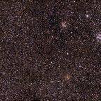 NGC 663, NGC 654 und IC 166 in Cassiopeia, vom 08.10.2016: neu bearbeitet; ED 80/560 bei 448 mm; 14x6 min ohne Filter; Canon 1100da;