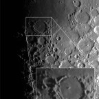 Mond am 29.05.2023 / Lichtstrahl im Krater Hesiodus