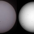 Sonne 19.06.2023 - 8" Newton - Weißlicht - Einzelbild vs. Stack