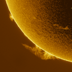 Protuberanzen am Rand der Sonne am 08.05.2024