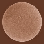 Sonne in H-alpha am 13.08.2023 (invertiert)