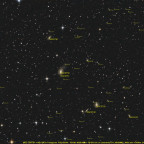 NGC 75 / 751 = Arp 166 und Nachbarn Beschriftung