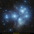 Plejaden Takahashi Epsilon 160, 20 Stunden belichtet aus der Stadt