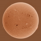 Sonne in H-alpha am 26.05.2023 (invertiert)