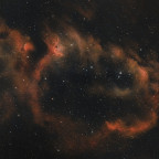 IC1848 - Ein Mosaik-Test mit dem modifizierten Origin bei Vollmond und Wolke