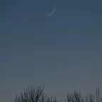 Die schmale Mondsichel vom 21. Februar.