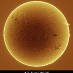 Sonne in H-Alpha vom 13.06.2025
