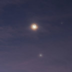 Mond mit Venus, Jupiter und Castor und Pollux am 20.08.25